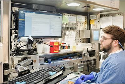 man in a pathology lab