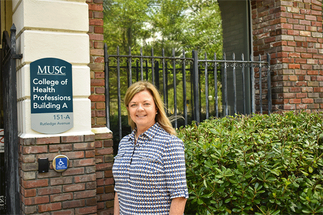 Amy S. Black in front of the MUSC College of Health Professions