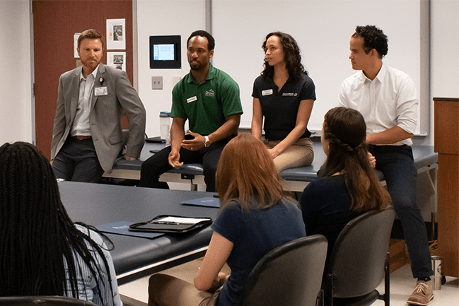 Doctor of Physical Therapy alumni during a panel discussion at COAST PEP day August 2019