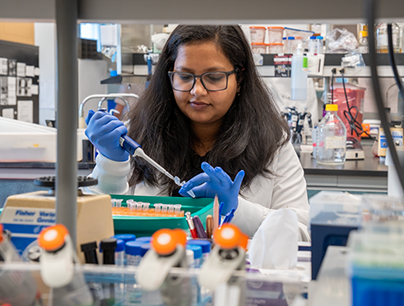 woman inside research lab