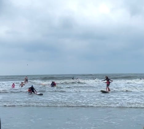 surfing at Surfers Healing Folly Beach