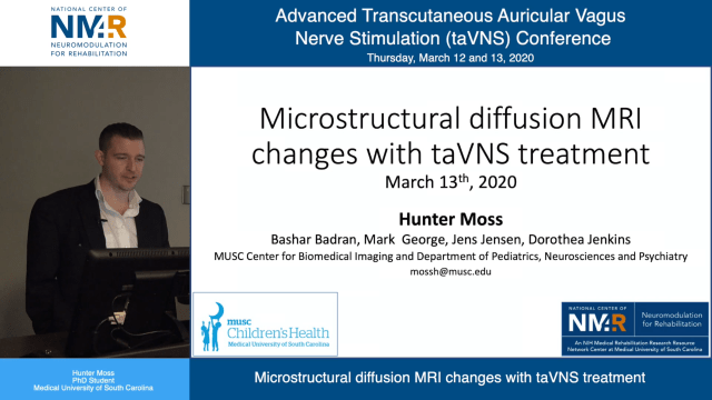 Hunter Moss presenting at the taVNS Conference